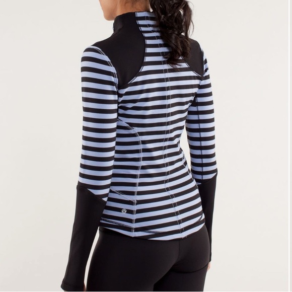 Lululemon Women’s 6 Black Sea Striped Polar Haze Purple Forme Zip Luon Jacket - Picture 2 of 9
